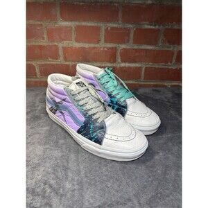 Vans Sk8-Mid Sneaker Skateboard Shoe Custom Painted Abstract Mens Size 10.5